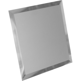 Квадратная зеркальная серебряная матовая плитка с фацетом 10 мм