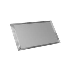 Прямоугольная зеркальная серебряная матовая плитка с фацетом 10 мм