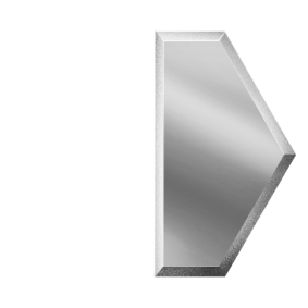 Зеркальная серебряная плитка "ПОЛУСОТА" (у) с фацетом 10 мм
