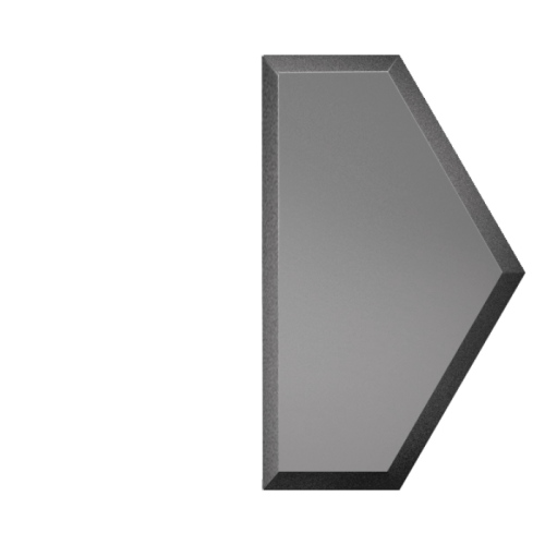 Зеркальная графитовая матовая плитка "ПОЛУСОТА"(у) с фацетом 10 мм
