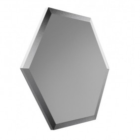Зеркальная серебряная матовая плитка "СОТА" с фацетом 10 мм