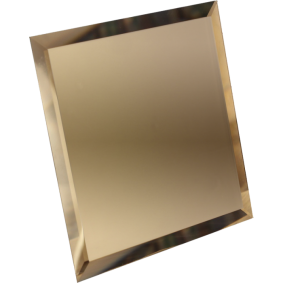 Квадратная зеркальная бронзовая плитка с фацетом 10 мм