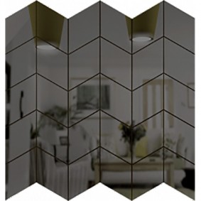 Зеркальная мозайка ромб скат ГРАФИТ 313*270 мм